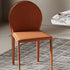 Modern Minimalist Square Half Oval Leather Metal Dining Chair Backrest For Dining Room