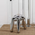 Modern Minimalist Stainless Steel Geometric Round Tube Splicing Footstool For Entryways