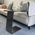 Modern Luxury Round Tempered Glass Carbon Steel Base End Table For Living Room