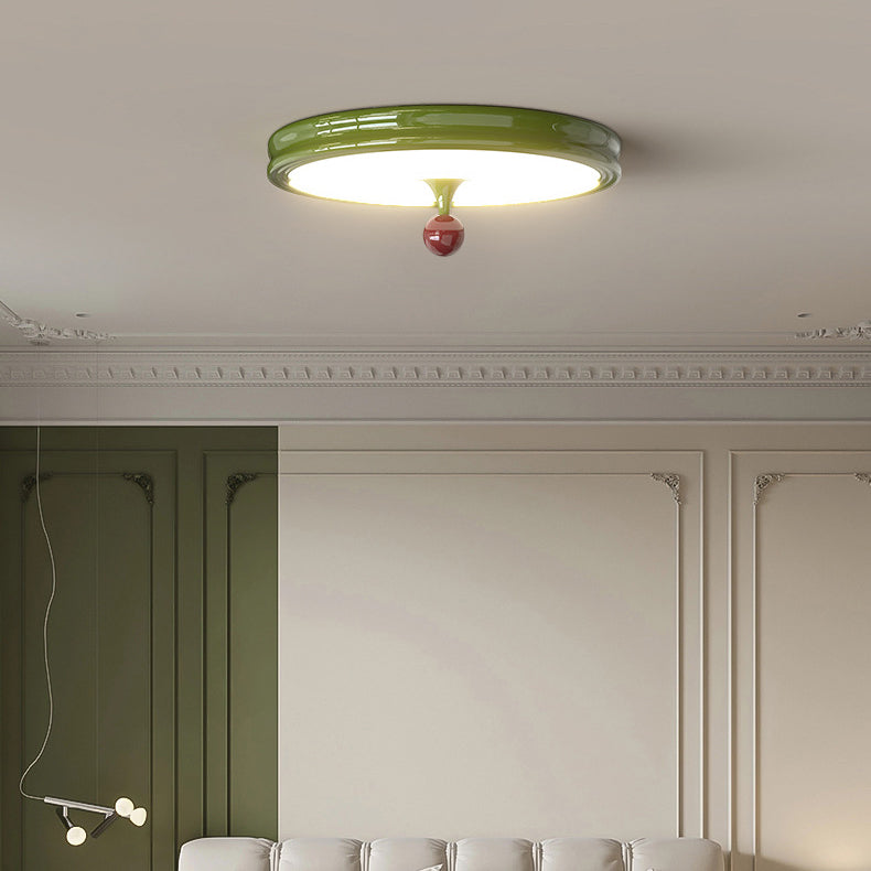 Modern Minimalist Round Dome Iron Acrylic LED Flush Mount Ceiling Light For Living Room