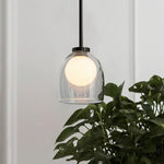 Contemporary Nordic Orb Cup Iron Glass 1-Light Pendant Light For Bedroom