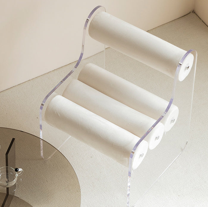 Contemporary Creative Cylinder Acrylic Fabric Chair Backrest Armless For Living Room