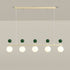 Contemporary Nordic Iron Long Strip Glass Magic Bean 5/7-Light Island Light Chandelier For Dining Room