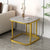 Modern Minimalist Rectangular Square Rock Slab Iron End Table For Living Room