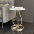 Modern Luxury Round Sintered Stone Top Metal Base Coffee Table For Living Room