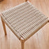 Traditional Vintage Square Braided Rope Seat Wood Frame Dining Chair Backrest Armless For Dining Room