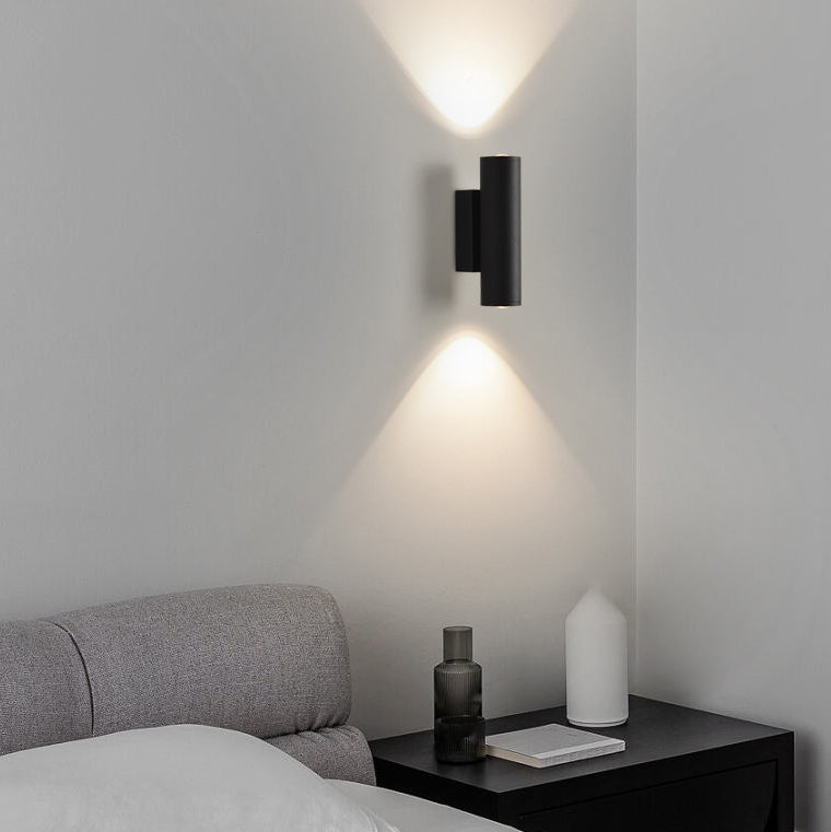 Modern Minimalist Cylinder Iron Aluminum LED Wall Sconce Lamp For Bedroom