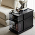 Traditional Vintage Rectangular Wood Glass Coffee Table 3-Tier For Living Room