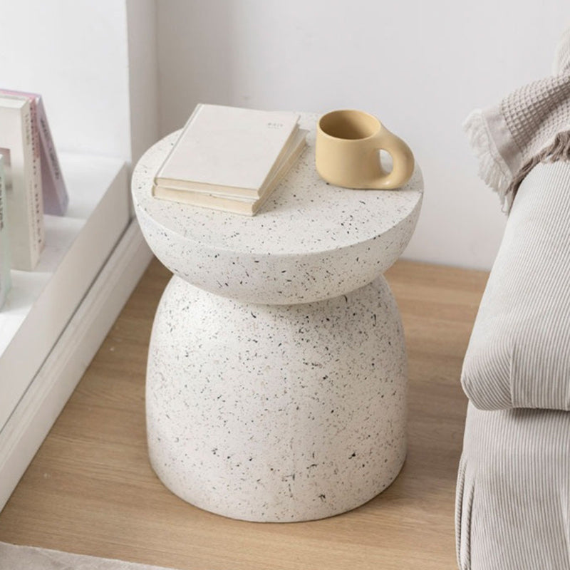 Contemporary Nordic Round Cylinder Magnesium Oxide End Table For Bedroom