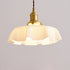 Contemporary Creative Brass Flower Glass Shade 1-Light Pendant Light For Living Room