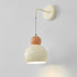 Contemporary Creative Cream Round Dome Iron 1-Light Wall Sconce Lamp For Bedroom