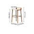 Contemporary Retro Square Kraft Paper Rope Weaving Solid Wood Bar Stool Low Back Footrest For Dining Room