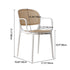 Contemporary Nordic Square Rattan Plastic Dining Chair Backrest Armrest For Dining Room