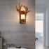 Contemporary Scandinavian Antler Cylinder Resin Glass 1-Light Wall Sconce Lamp For Living Room