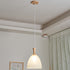 Modern Minimalist Round Lace Stripe Glass Wood 1-Light Pendant Light For Living Room