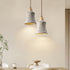 Contemporary Industrial Dome Tapered Solid Wood Cement 1-Light Pendant Light For Living Room