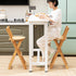 Modern Minimalist Round Square Bamboo Bar Stool Backrest Armless For Dining Room