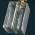 Contemporary Vintage Rectangular Square Draped Glass Brass 1-Light Pendant Light For Living Room