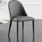 Contemporary Nordic Rectangular Arched Striped Backrest Leather Carbon Steel Dining Chair For Dining Room