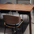 Contemporary Nordic Walnut Wood Grain Microfiber Leather Upholstered Dining Chair Backrest For Dining Room