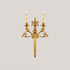 Traditional European Brass Candle Candleholder 2-Light Wall Sconce Lamp For Bedroom