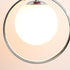 Contemporary Creative Glass Ball Shade Iron Ring 1-Light Pendant Light For Living Room