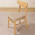 Modern Minimalist Square Bent Backrest Wood Fabric Dining Chair For Dining Room