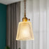 Traditional Vintage Cylinder Brass Glass 1-Light Pendant Light For Living Room