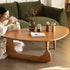 Traditional Vintage Triangle Round Edge Solid Wood Coffee Table For Living Room