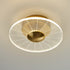 Contemporary Luxury Geometric Circular Vertical Grain Acrylic LED Semi-Flush Mount Ceiling Light For Living Room