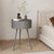 Modern Minimalist Round Tabletop Iron Nightstand 1-Storage For Bedroom