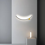 Modern Minimalist Arc Aluminum Strip Acrylic LED Wall Sconce Lamp For Living Room