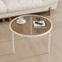 Modern Minimalist Round Glass Metal Coffee Table For Living Room