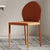 Modern Minimalist Square Half Oval Leather Metal Dining Chair Backrest For Dining Room