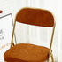 Traditional Vintage Square Velvet Stainless Steel Foldable Dining Chair Backrest For Dining Room