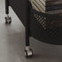 Contemporary Simplicity Round Glass Top Rolling Side Table 2-Tier Storage Iron Basket For Living Room