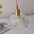 Modern Art Deco Sunflower Copper Glass 1-Light Pendant Light For Living Room