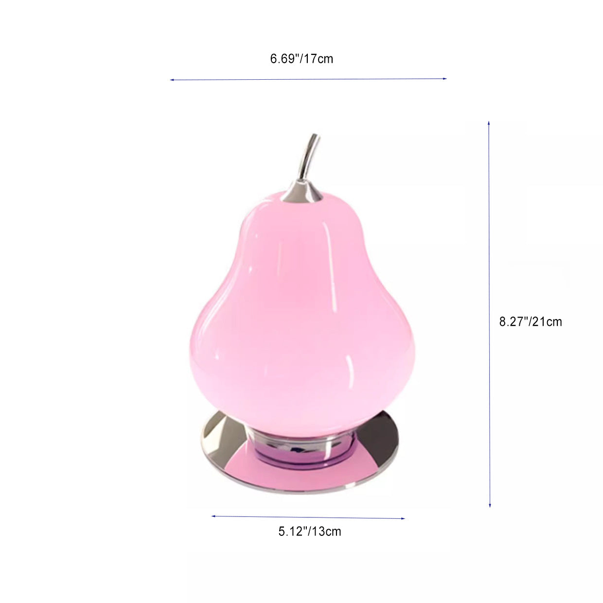 Modern Art Deco Pear Hardware Glass LED Table Lamp For Living Room