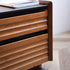 Traditional Vintage Rectangular Rock Slab Wood Base Nightstand 2-Drawer For Bedroom