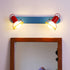 Contemporary Creative Childlike Colorful Geometric Iron 2-Light Mirror Front Wall Sconce Lamp For Bedroom