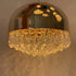 Modern Luxury Iron Crystal Semicircular LED Pendant Light For Dining Room