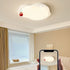 Contemporary Creative Kids Ruffled Egg Shaped Square Iron PE LED Flush Mount Ceiling Light For Bedroom