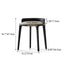 Traditional Vintage Round Leather Upholstered Wood Frame Vanity Stool Backless For Bedroom