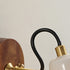 Contemporary Simplicity Copper Wood Glass Round Conic 1-Light Wall Sconce Lamp For Bedside