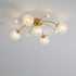 Modern Luxury Branch Orb Star Full Copper Glass 9/13/17 Light Semi-Flush Mount Ceiling Light For Living Room