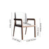 Traditional Chinese Square Ash Wood High Resilience Sponge PU Leather Dining Chair Backrest Armrest For Dining Room