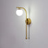 Contemporary Luxury Acrylic Spherical Shade Iron Aluminum 1-Light Wall Sconce Lamp For Bedroom