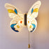 Contemporary Creative Butterfly Enamel Colored Acrylic Wing Iron LED Wall Sconce Lamp For Living Room