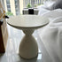 Contemporary Nordic Round Hourglass Magnesium Oxide End Table For Living Room