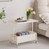 Modern Minimalist Rectangular Blister Board Iron Leather End Table 2-Tier Movable For Living Room